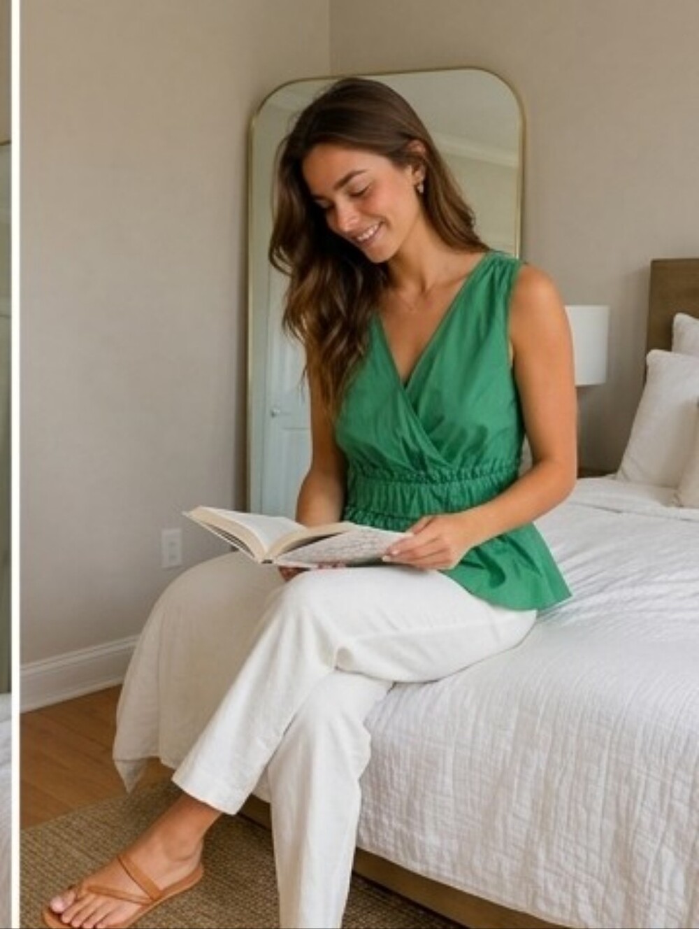 Express Emerald Green Sleeveless Peplum Blouse